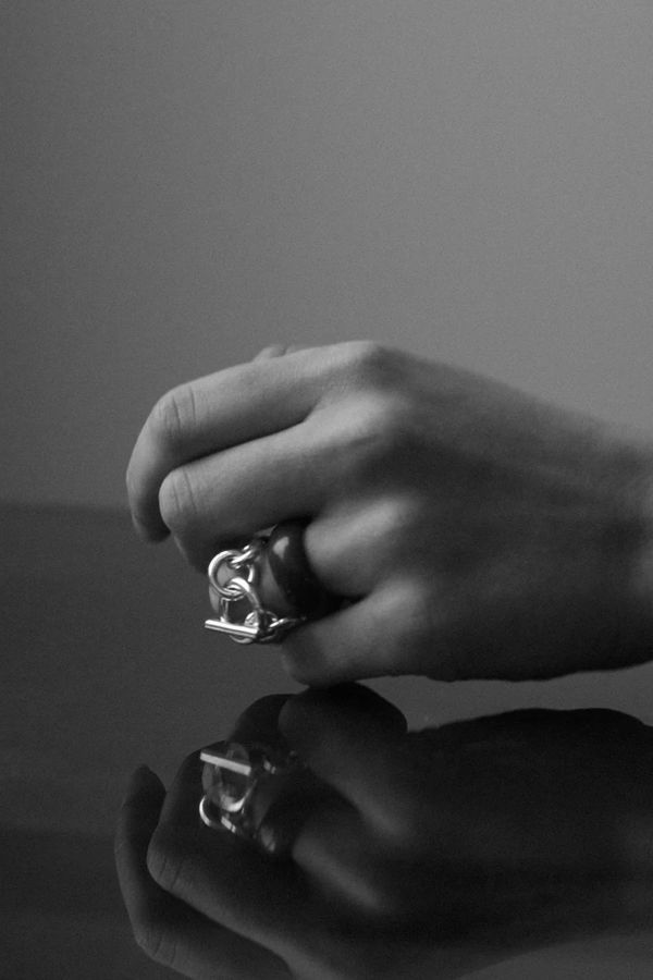 Annika Inez Silver Tapered Link Ring