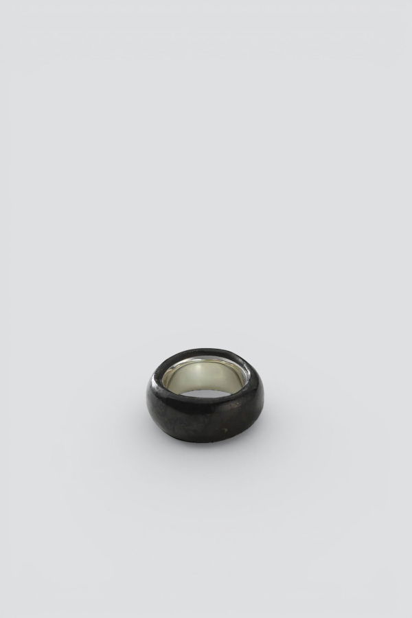 Annika Inez Shungite Stone Cigar Band Ring