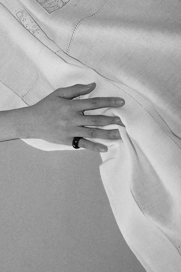 Annika Inez Shungite Stone Cigar Band Ring
