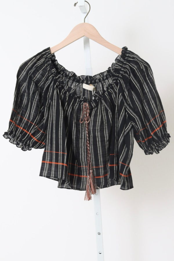 Ulla Johnson Paros Striped Top Coverup - Noir Stripe