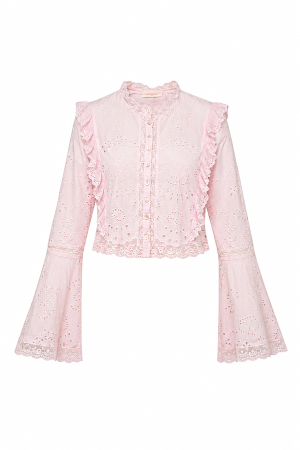 LoveShackFancy Hawthorn Top - Pale Lilac