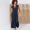 GO SILK Go Crinkle Cut Twist Dress - Midnight - Thumbnail 2