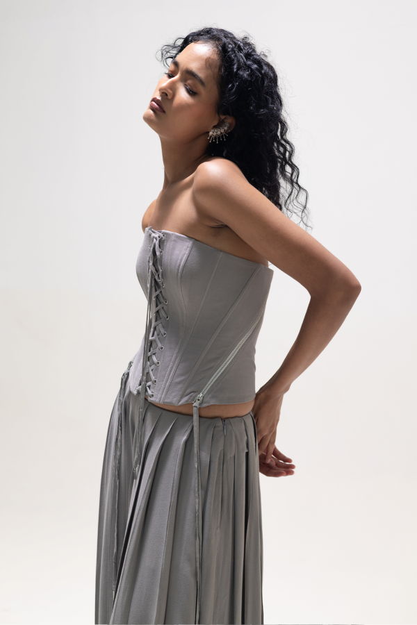 Middle Ground Haze Corset - Gray