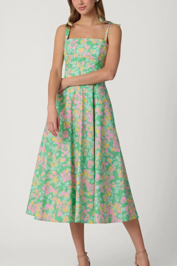 Shoshanna Majorelle Dress - Bright Mint Multi