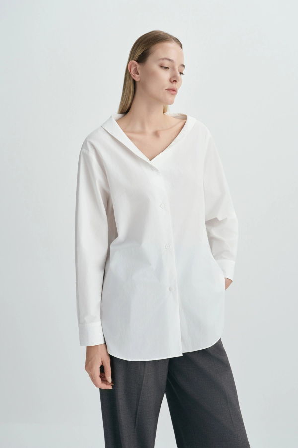 Sophie Rue Liora Asymmetric Neck Button Up