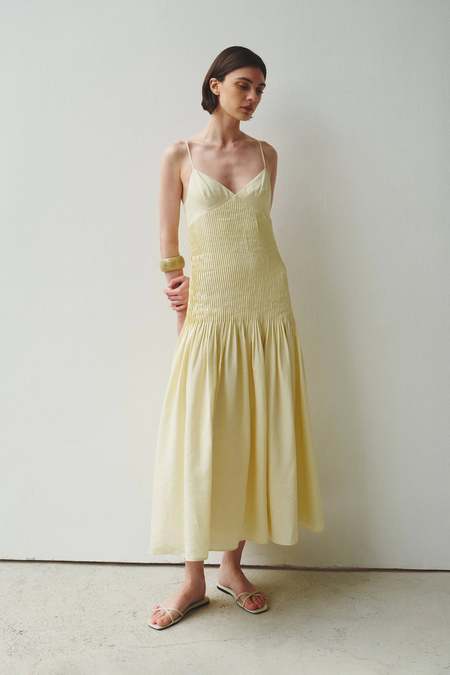 knee length dresses for ladies Grizas Washed Linen Dress — FictionNewYork.com