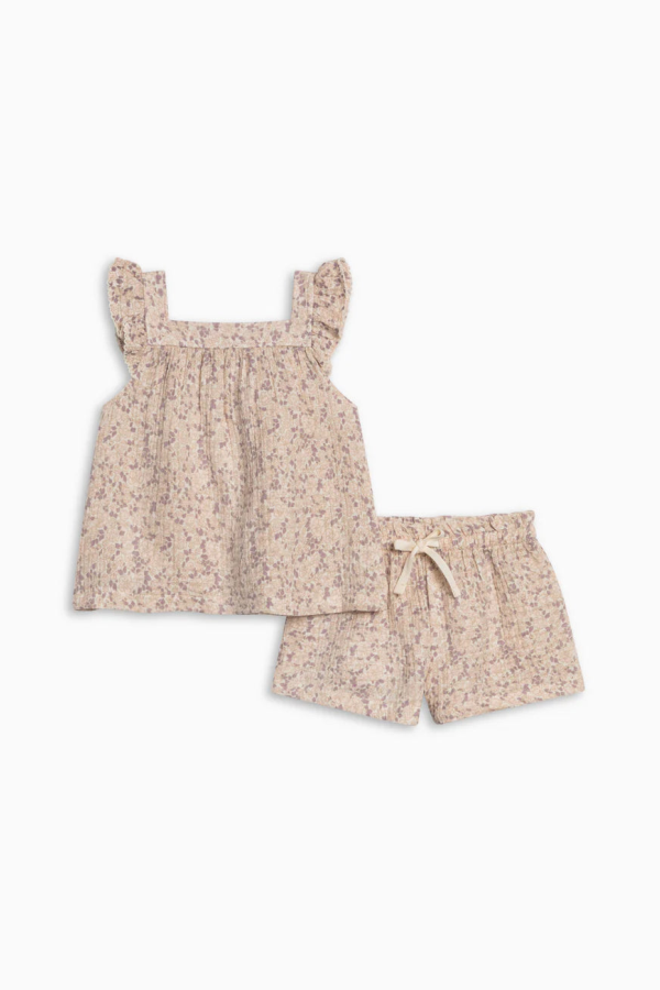 KIDS colored organics Louise Muslin Tank and Shorts Set - Vionna Floral