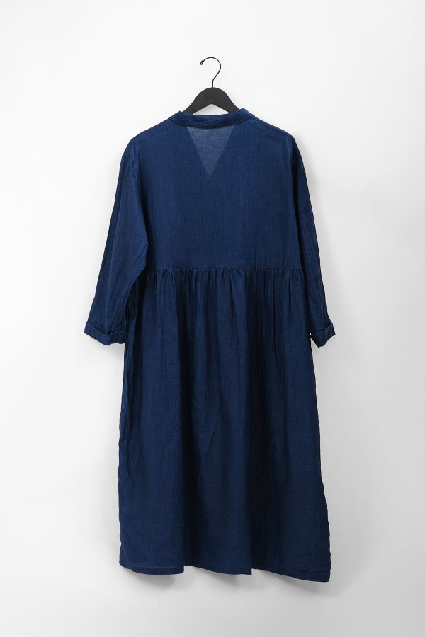 ICHI ANTIQUITES Indigo Linen Dress