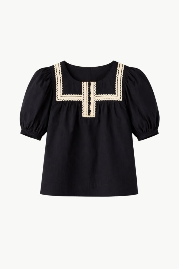 Ulla Johnson Lia Puff Sleeve Top - Noir