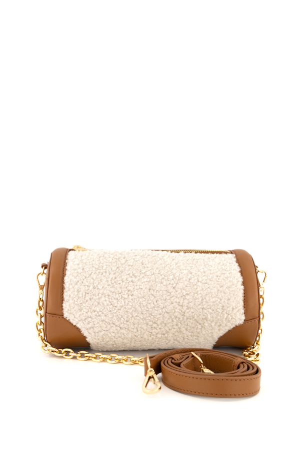 Maven Bag Caddy Fur Shoulder Bag - Beige