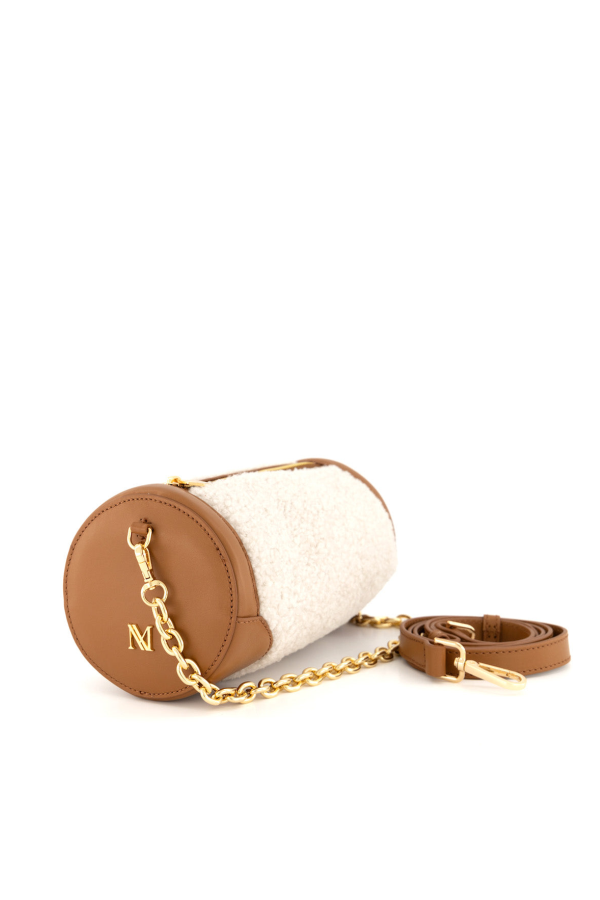 Maven Bag Caddy Fur Shoulder Bag - Beige
