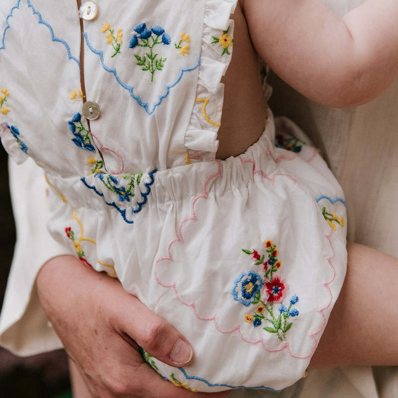 KIDS The New Society Baby Jacinthe Romper Embroidery - Multicolour