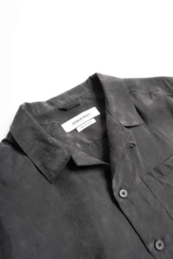Saturday Project Cupro Camp Shirt - Black