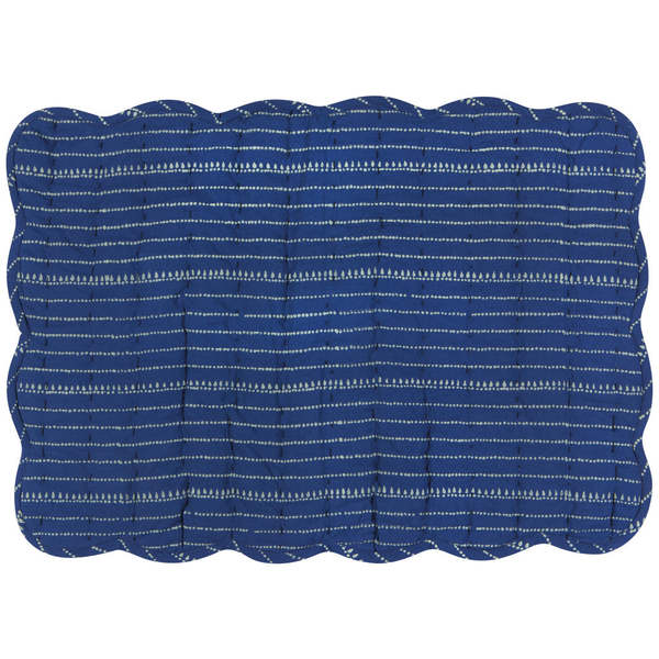 Danica Brands Set of 6 Fan Flower Block Print Kantha Placemat