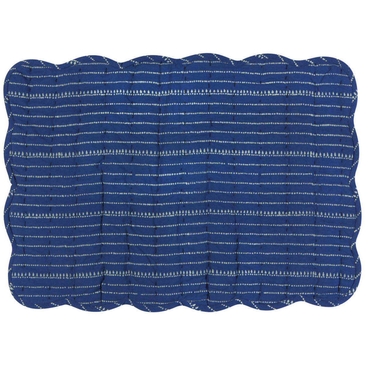 Danica Brands Set of 6 Fan Flower Block Print Kantha Placemat - Image 3 of 3