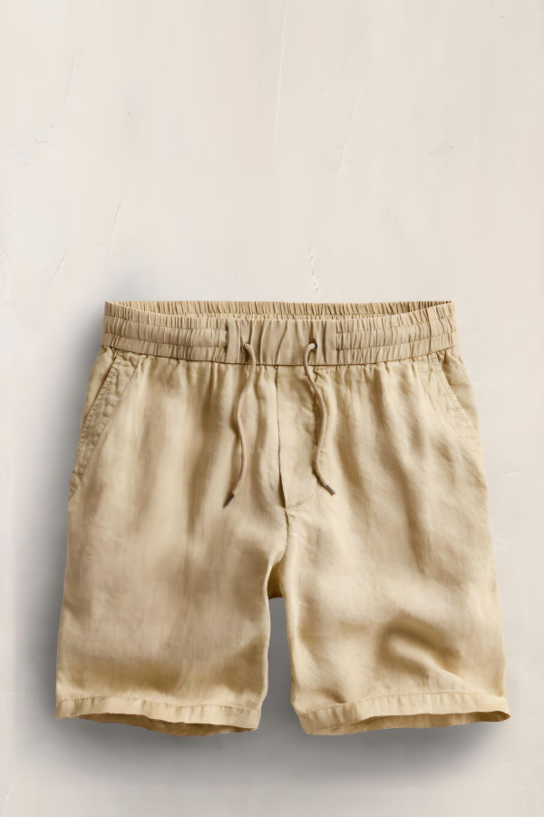 James Perse Lightweight Linen Relaxed Short - Light Khaki Pigment