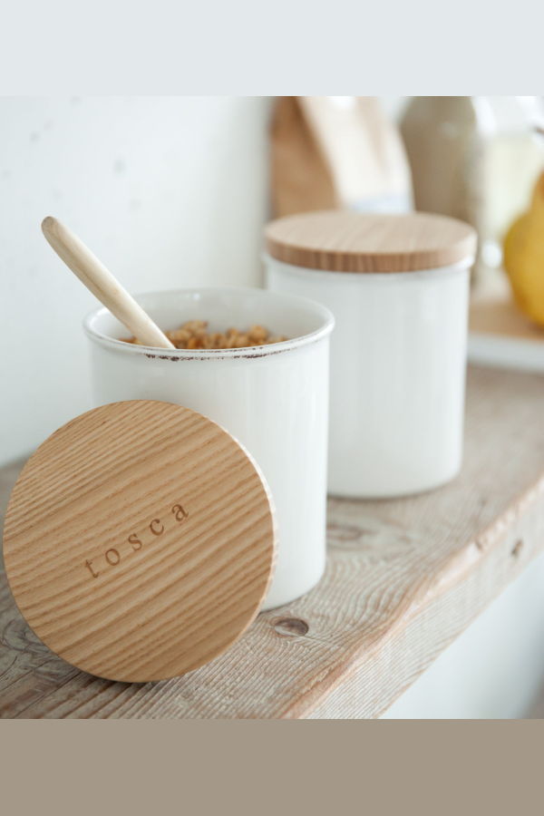 Yamazaki Home Ceramic Canister - White