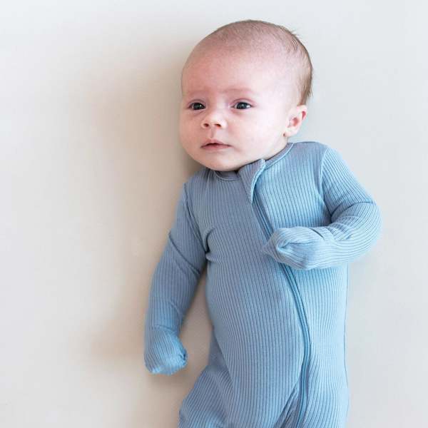 KIDS Kyte BABY Ribbed Ruffle Zipper Romper