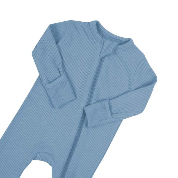 KIDS Kyte BABY Ribbed Ruffle Zipper Romper