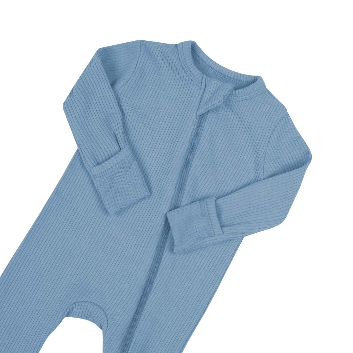 KIDS Kyte BABY Ribbed Ruffle Zipper Romper - Image 3 of 3