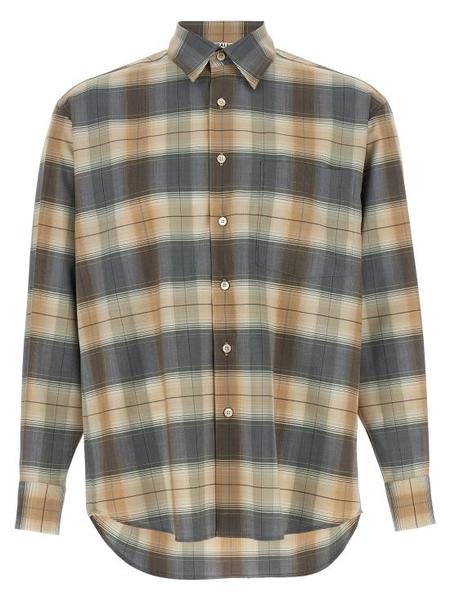 Auralee Wool Kid-Mohair Gabardine Shirt - Dark Olive | Garmentory