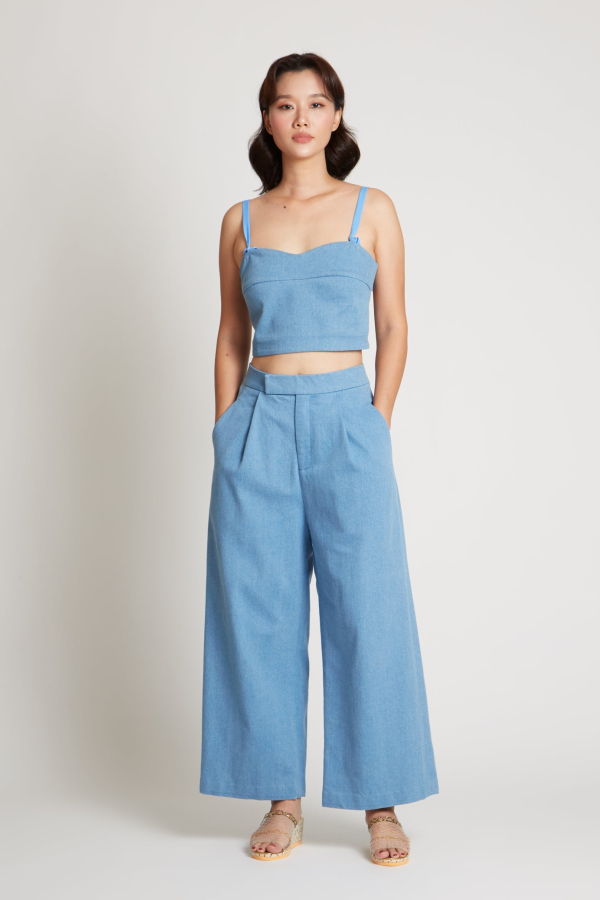 KAAREM Flavor Pleated Straight Leg Pocket Denim Pant