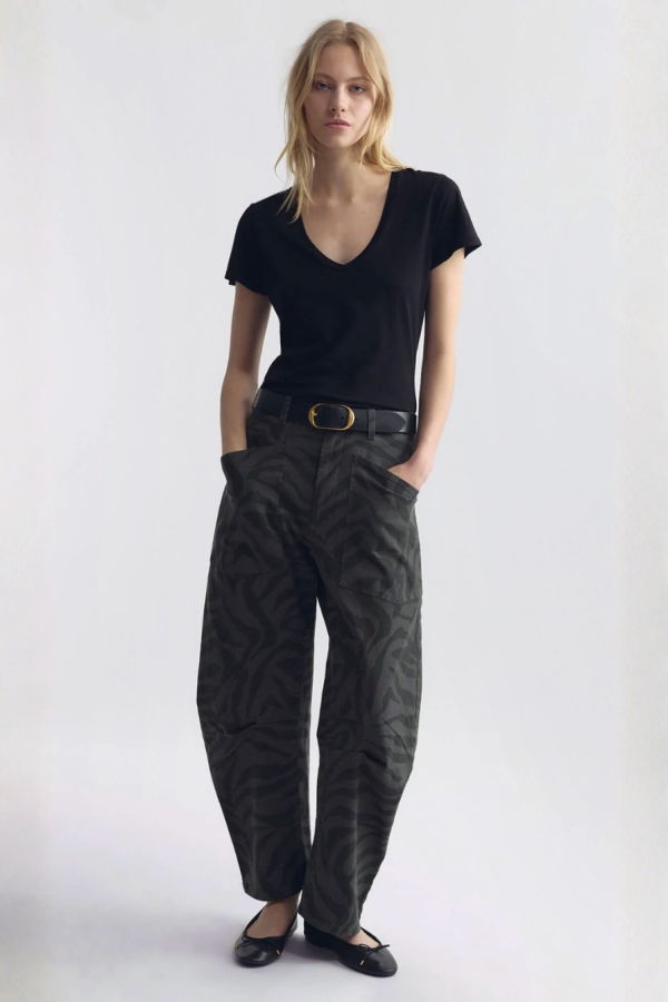 Nili Lotan Shon Zebra Pant - Charcoal Zebra