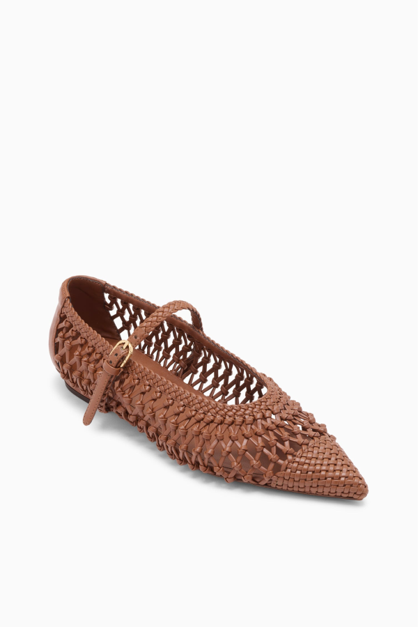Ulla Johnson Gracie Hand Knotted Ballet Flat - Chestnut
