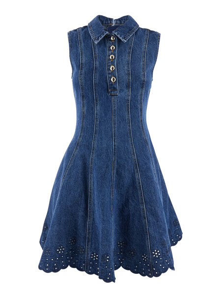knee length dresses for ladies Black Tailored Knit Mini Dress – self-portrait