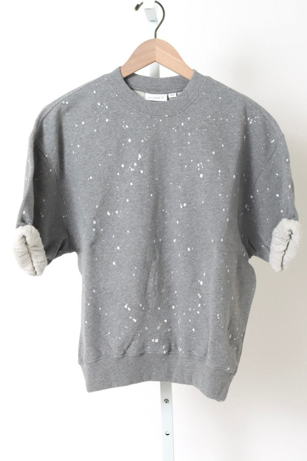 Clare V. Short Sleeve Oversized Sweatshirt - Melange Splatter