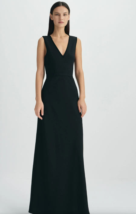 strapless open back dress Long-Sleeve Pleated Mini Dress in Black - 2 main image 0