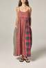 amente Contrast Midi Dress - Red/Blue - Thumbnail 1