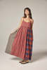 amente Contrast Midi Dress - Red/Blue - Thumbnail 4