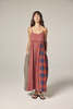 amente Contrast Midi Dress - Red/Blue - Thumbnail 5