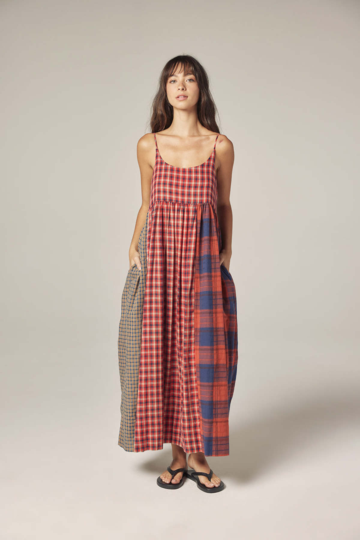amente Contrast Midi Dress - Red/Blue - Image 5 of 9