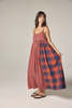 amente Contrast Midi Dress - Red/Blue - Thumbnail 6