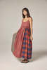 amente Contrast Midi Dress - Red/Blue - Thumbnail 7