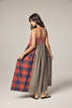 amente Contrast Midi Dress - Red/Blue - Thumbnail 8