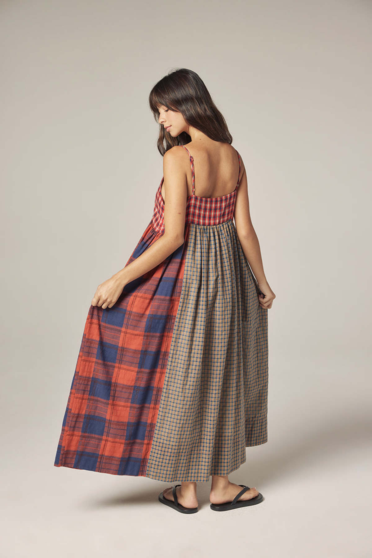 amente Contrast Midi Dress - Red/Blue - Image 8 of 9