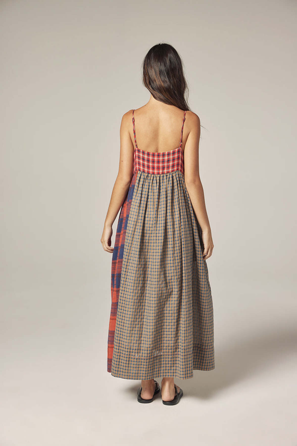 amente Contrast Midi Dress - Red/Blue - Image 9 of 9