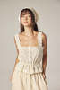 amente Scallop Lace Tie Top With Bandana - Cream/Sage - Thumbnail 1