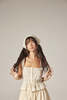 amente Scallop Lace Tie Top With Bandana - Cream/Sage - Thumbnail 4