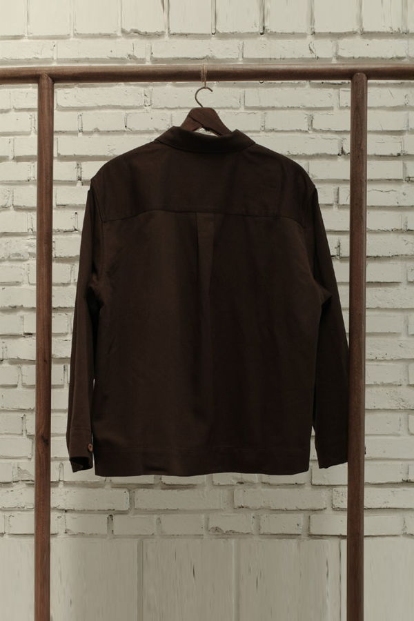 AVIVA JIFEI XUE Silk Cotton Satin Boxy Shirt