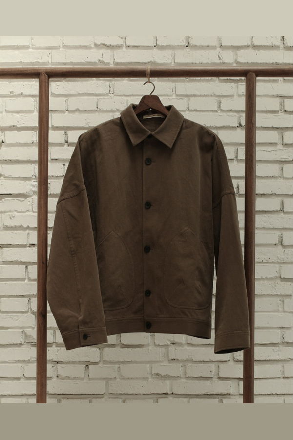 AVIVA JIFEI XUE Cotton Hemp Twill Mine Jacket - Rinsed Green
