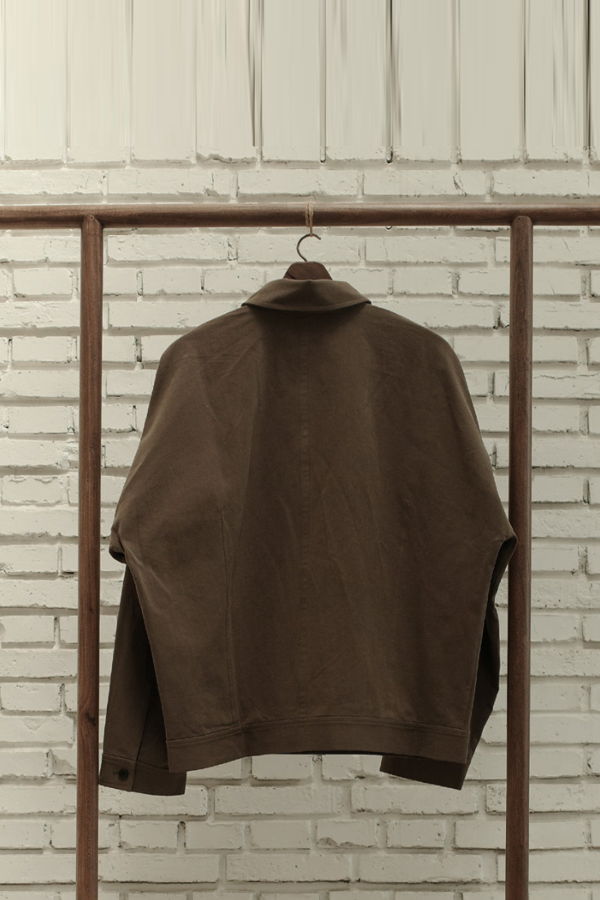 AVIVA JIFEI XUE Cotton Hemp Twill Mine Jacket - Rinsed Green