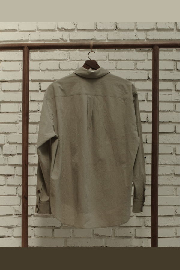AVIVA JIFEI XUE Washed Cotton Shirting Easy Shirt - Warm Gray
