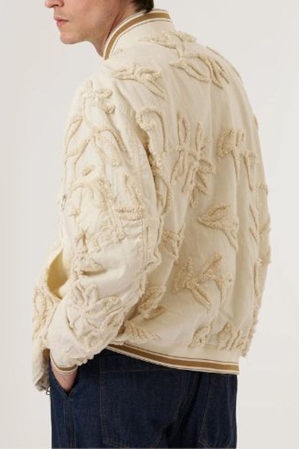 Universal Works NS Bomber Jacket 3D Flower - Ecru