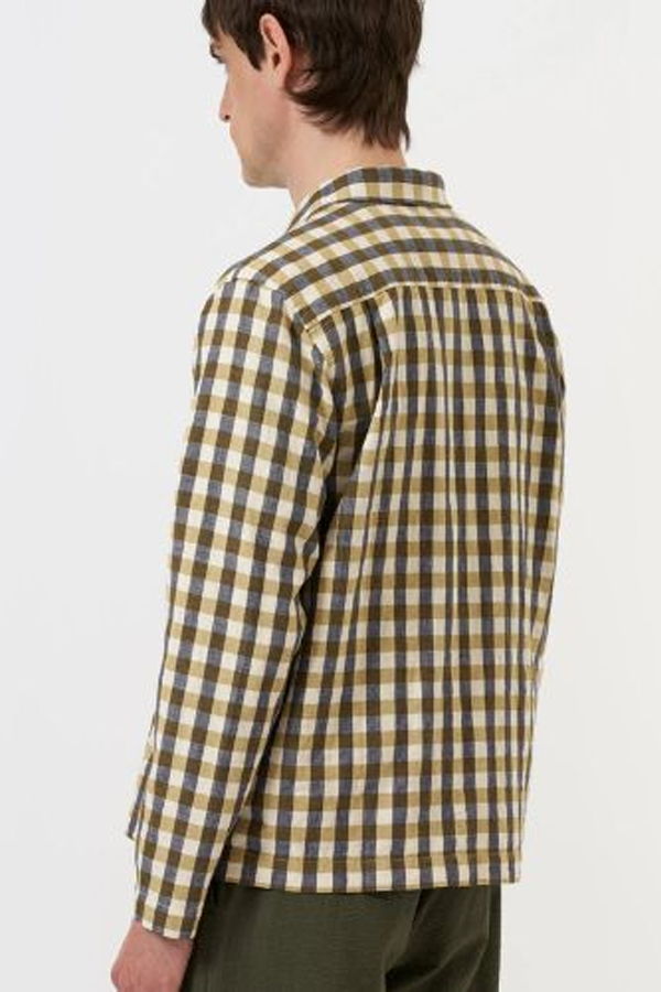 Universal Works Zip Shirt Aberdeen Lincot - Olive
