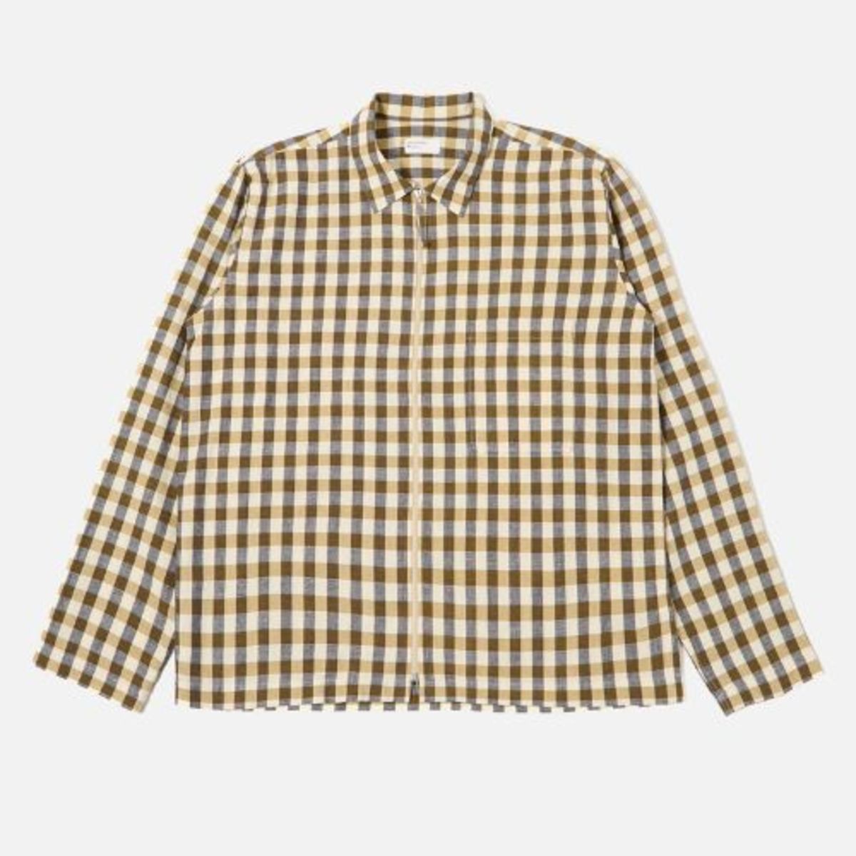 Universal Works Zip Shirt Aberdeen Lincot - Olive - Image 3 of 4