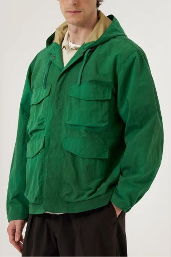 Universal Works Recycled Splash Nylon Longsands Jacket - Green